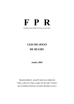 LEIS DO JOGO DE RUGBY - Federação Portuguesa de Rugby
