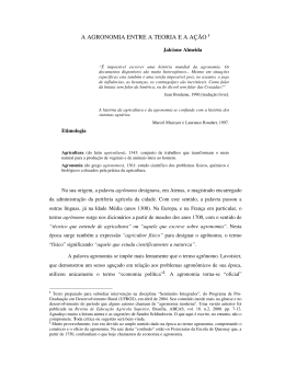 A AGRONOMIA ENTRE A TEORIA E A A&Ccedil;&Atilde;O 1