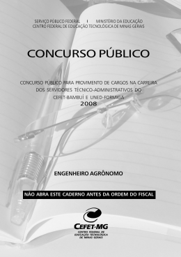Engenheiro Agr&ocirc;nomo - CEFET-MG