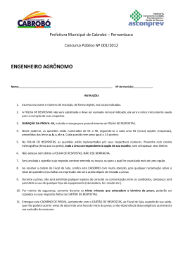 ENGENHEIRO AGR&Ocirc;NOMO - concurso