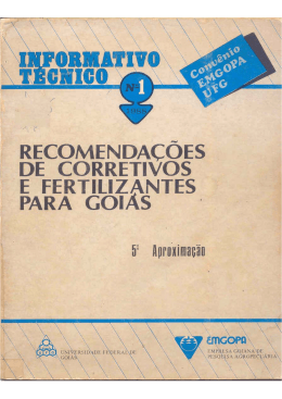 Goi&aacute;s - Nutricao de Plantas
