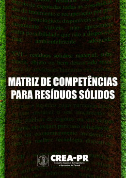 MATRIZ DE COMPETÊNCIAS PARA RESÍDUOS SÓLIDOS - Crea-PR