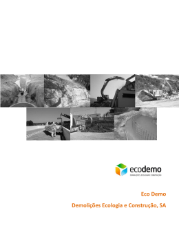 Eco Demo Demoli&ccedil;&otilde;es Ecologia e Constru&ccedil;&atilde;o, SA