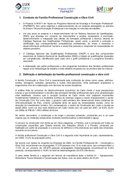 Estudo da FP Constru&ccedil;&atilde;o e Obra C&iacute;vil - COC