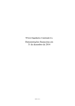 Demonstra&ccedil;&otilde;es financeiras em 31 de dezembro de 2014