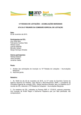 13&ordf; RODADA DE LICITA&Ccedil;&Otilde;ES &ndash; ACUMULA&Ccedil;&Otilde;ES