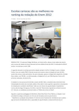 Escolas cariocas s&atilde;o as melhores no ranking da reda&ccedil;&atilde;o do Enem