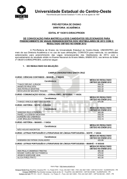 Edital n&ordm; 10/2013-Dirac/Proen - Universidade Estadual do Centro