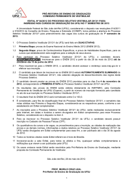 Edital do Processo Seletivo Vestibular 2013/1