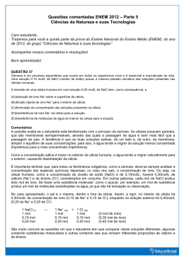 Quest&otilde;es comentadas ENEM 2012 &ndash; Parte 5 Ci&ecirc;ncias da