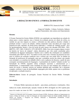 A REDAÇÃO DO ENEM E A FORMAÇÃO DOCENTE