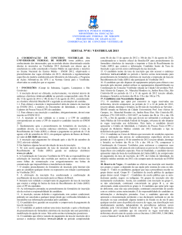 EDITAL No 01 / VESTIBULAR 2013 - CCV