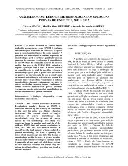 an&aacute;lise do conte&uacute;do de microbiologia dos solos das provas