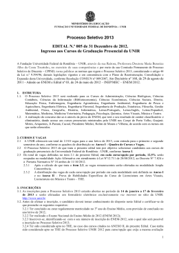 Edital do Processo Seletivo 2013