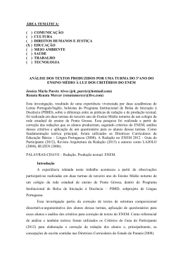 an&aacute;lise dos textos produzidos por uma turma de 3&ordm; do ensino m&eacute;dio