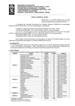 Edital COPEPS n. 14/2012 - In&iacute;cio