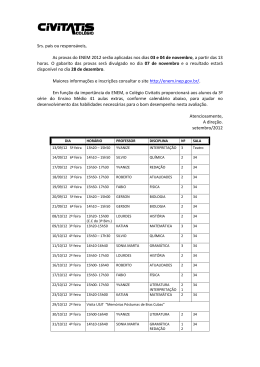 Srs. pais ou respons&aacute;veis, As provas do ENEM 2012 ser&atilde;o