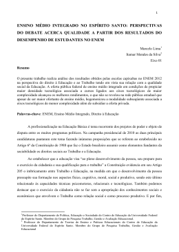 ensino m&eacute;dio integrado no esp&iacute;rito santo: perspectivas do