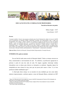 EDUCA&Ccedil;&Atilde;O INFANTIL E FORMA&Ccedil;&Atilde;O DE PROFESSORES