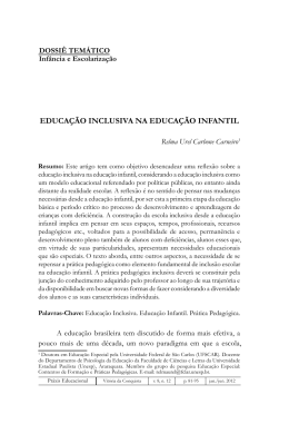 EDUCA&Ccedil;&Atilde;O INCLUSIVA NA EDUCA&Ccedil;&Atilde;O INFANTIL
