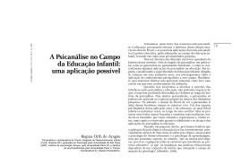 A Psican&aacute;lise no Campo da Educa&ccedil;&atilde;o Infantil