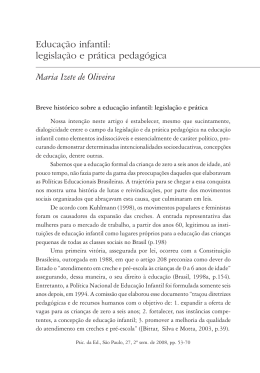 Educa&ccedil;&atilde;o infantil: legisla&ccedil;&atilde;o e pr&aacute;tica pedag&oacute;gica Maria
