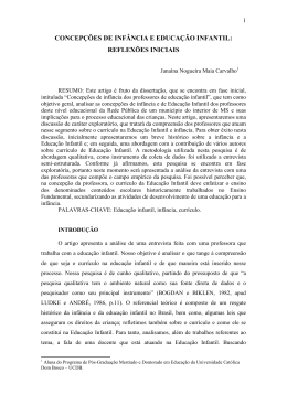 CONCEP&Ccedil;&Otilde;ES DE INF&Acirc;NCIA E EDUCA&Ccedil;&Atilde;O INFANTIL