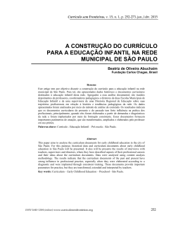 A CONSTRU&Ccedil;&Atilde;O DO CURR&Iacute;CULO PARA A EDUCA&Ccedil;&Atilde;O INFANTIL