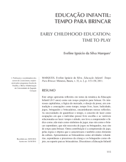 EDUCA&Ccedil;&Atilde;O INFANTIL: TEMPO PARA BRINCAR