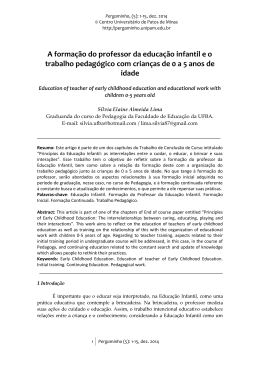 A forma&ccedil;&atilde;o do professor da educa&ccedil;&atilde;o infantil e o