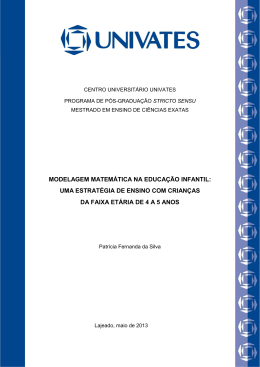 modelagem matemática na educação infantil: uma