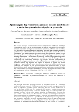 Aprendizagens de professoras da educa&ccedil;&atilde;o infantil