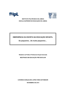 EMERG&Ecirc;NCIA DA ESCRITA NA EDUCA&Ccedil;&Atilde;O INFANTIL De