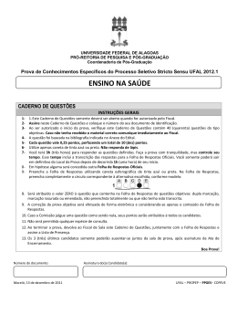 Ensino Na Sa&uacute;de - Copeve - Universidade Federal de Alagoas