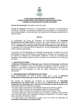 faculdade pernambucana de sa&uacute;de curso de mestrado