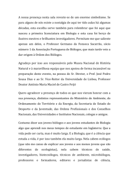 discurso - Ordem dos Bi&oacute;logos