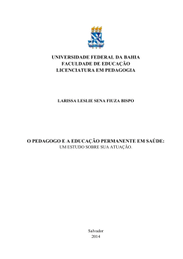 TCC- O Pedagogo e a Educação Permanente em Saúde