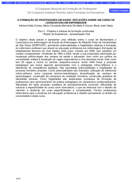 II Congresso Nacional de Forma&ccedil;&atilde;o de Professores XII Congresso