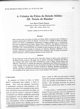A Cr&ocirc;nica da F&iacute;sica do Estado S&oacute;lido: III. Teoria de Bandas*