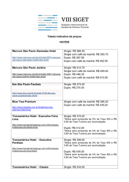 Vejam o PDF com preços indicativos dos hoteis. - VIII SIGET