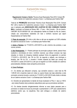 Regulamento Compre e Ganhe “Escreva Suas