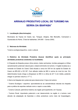 arranjo produtivo local de turismo na serra da ibiapaba