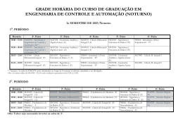 grade hor&aacute;ria do curso de gradua&ccedil;&atilde;o em engenharia de controle e