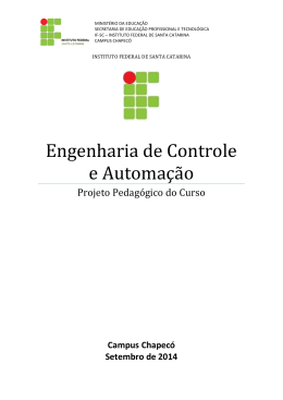 Engenharia de Controle e Automa&ccedil;&atilde;o
