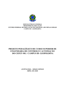 projeto pedag&oacute;gico de curso superior de engenharia de controle e