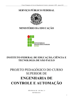 ENGENHARIA DE CONTROLE E AUTOMA&Ccedil;&Atilde;O