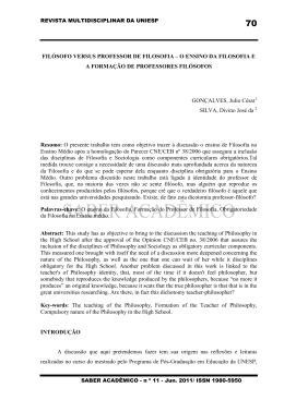 07. FILOSOFO VERSUS PROFESSOR DE FILOSOFIA