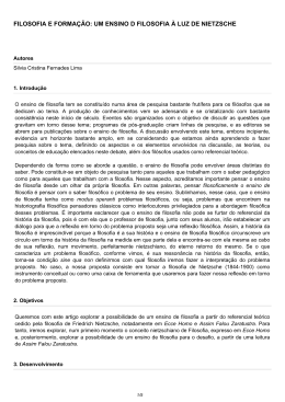 filosofia e forma&ccedil;&atilde;o: um ensino d filosofia &agrave; luz de nietzsche