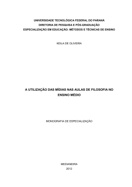 a utiliza&ccedil;&atilde;o das m&iacute;dias nas aulas de filosofia no ensino