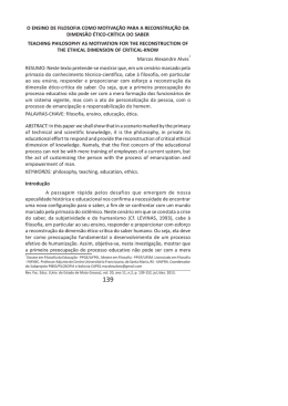 o ensino de filosofia como motiva&ccedil;&atilde;o para a reconstru&ccedil;&atilde;o